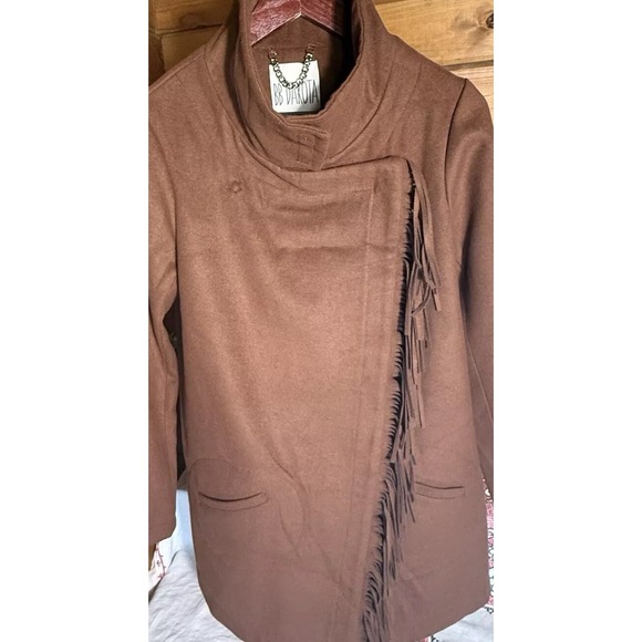BB Dakota Fringe Jacket Woman's SZ M Brown‎ Western Faux Suede Rodeo - Picture 6 of 14